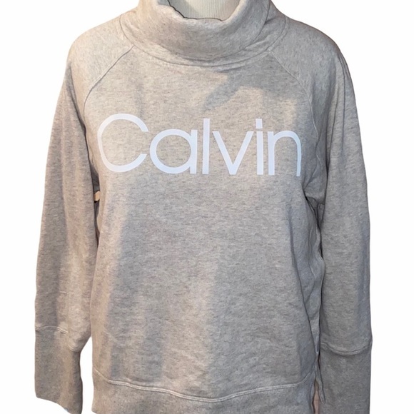 Calvin Klein Tops - Calvin Klein Perf Heather Oatmeal Cowl Sweatshirt